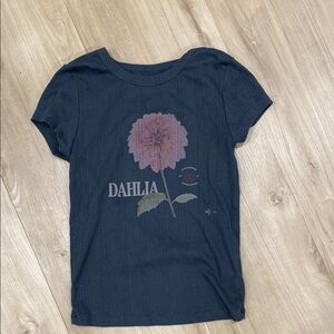 American Eagle Graphic T-Shirt with Dahlia Print